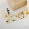Amazon moda transfronteriza popular pendientes de gota de aceite cara sonriente creativa pendientes de temperamento simples y lindos para mujer distribución al por mayor