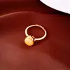 Anillo abierto redondo con piedra de circonia chapado en oro real de 18k, lujo ligero, sensación de alta gama, anillo simple, joyería de moda y versátil
