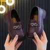 Zapatos de Cuero Retro Británicos para Niños, Mocasines con Lazo de Pedrería para Niñas, Zapatos Escolares Antideslizantes de Suela Suave