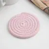 Posavasos Tejido de Cuerda de Algodón Escandinavo Redondo Espesado Aislamiento Mat Hogar Mesa de Comedor Anti-Escaldado Tapete para Olla Individual
