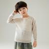 Prenda de punto de lana pura con cuello redondo para niños, Suéter de punto cálido con combinación de colores para niños talla mediana y grande, Camiseta interior de punto para niños y niñas
