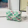 Nova Bolsa de Maquiagem Acolchoada Floral Feminina Necessaire de Viagem Portátil Bolsa de Armazenamento para Cosméticos Batom Carteira