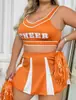 Conjunto sexy de porrista europeo y americano transfronterizo con estampado de letras, nuevo top corto deportivo de verano, venta al por mayor de fábrica