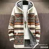 Cárdigan con capucha y cremallera suelto para hombre, chaqueta de algodón con estampado a todo color, elementos de estilo bohemio nuevos transfronterizos, para imagen DIY