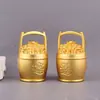 Cubo dorado "Fortuna Diaria" de latón macizo, decoración dorada vintage para el hogar, mascota de té de escritorio, adorno artesanal