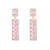Industria Pesada Micro Incrustaciones Zirconia de Colores Aretes Elegantes para Mujer Aguja de Plata S925 Accesorios para Orejas de Alta Calidad Estilo Europeo y Americano Pendientes Largos Exagerados de Moda