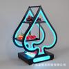 Plato de frutas luminoso LED Bar KTV Luz azul hielo Estante de frutas de tres capas Plato de snacks de huevo luminoso Corazón de Hierro Picas