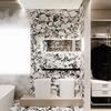 Azulejos de banheiro de mármore branco com luz suave de flor grande estilo jazz branco 600x1200 Azulejos de piso para sala de estar francesa Azulejos de parede para cozinha