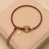 Livro Vermelho de Capuz recomenda Pulseira Fivela Ping An Feminina Estilo Corte Antigo Pulseira Fina Pulseira com Senso Avançado Presente para Namorada