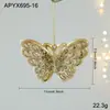 Novo Pingente de Plástico com Glitter Dourado Desenho Animado Decoração de Árvore de Natal Janela