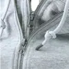 2026 Novo Outono/Inverno Cinza 500g Moletom com Capuz e Forro de Fleece Cardigan com Zíper Jaqueta Estilo Preguiçoso Cor Sólida Para Pessoas Baixas