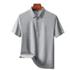 Camisa Polo de Verano Antibacteriana de Seda Helada Transpirable de Secado Rápido de Manga Corta para Hombre Nueva Sin Costuras
