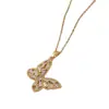 Collar de Acero Inoxidable Mariposa para Mujer Fabricante Mayorista Venta Directa Joyería Circonita Micro-Pavimentada Tendencia de Moda Accesorios de Estilo Versátil