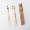 Cepillo de Dientes Infantil de Bambú y Carbón Caja de Papel Kraft Cepillo de Dientes de Bambú Arcoíris Cerdas Suaves Ultra Finas Cepillo de Dientes de Bambú Mango de Madera de Bambú Se Puede Personalizar