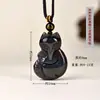 Colgante de Joyería de Zorro de Obsidiana Natural Hanjie Cristal Blanco Zorro de Nueve Colas Amor Año Zodiacal Colgante de Collar para Mujer