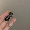Nuevos Pendientes de Tuerca Vintage Camelia Coreanos Pendientes de Zirconia con Sentido del Diseño Nicho Femenino Pendientes Elegantes Estilo Coreano Sentido de Celebridad de Internet
