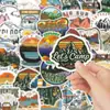 50 Piezas de Pegatinas Retro para Acampar al Aire Libre, Equipaje de Aventura, Decoración Periférica para Cuaderno DIY, Pegatinas Impermeables al por Mayor