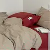 Conjunto de Quatro Peças Minimalista Retro Estilo Dopamina Algodão Puro Algodão Lavado Estilo Japonês Capa de Edredom de Algodão Puro Jogo de Cama