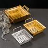 Cesta para freír cuadrada de acero inoxidable, cesta para freír papas fritas, cesta para pollo frito, cesta para frutas con filtro, cesta para refrigerios