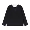 MAGMANS Moletom com Capuz Listrado Retro Japonês Peça Falsa Dupla Manga Longa Masculino Gola Henley Peça Externa T1265
