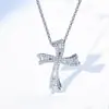 Venta al por mayor de fábrica AliExpress artículo más vendido exquisito alta calidad incrustaciones de diamantes collar de cruz creativo joyería transfronteriza