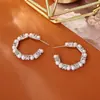 Brincos de Argola Zircônia Pérola Agulha 925 Argola Zircônia Pérola Alta Moda Exquisite Atmosféricos Brincos Femininos Nicho Estilo Celebridade Brincos