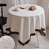 Mantel impermeable simple estilo europeo de poliéster y lino, estilo de algodón y lino de alta gama, color liso, mantel decorativo para mesa de té Zen, mantel para mesa de café