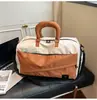 Bolsa de Viaje Corta Color Block para Mujer, Ligera, Multifuncional, Cruzada, Bolsa para Deporte y Fitness, de Mano, Gran Capacidad, Bolsa de Equipaje de Almacenamiento