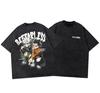 Camiseta Lavada Vintage Camiseta Anime Nueva Hip Hop Holgada Sudeste Asiático Shopee Transfronteriza Manga Corta Ropa de Mujer al Mayoreo