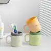Taza de enjuague bucal de doble capa color macarrón taza de cepillo de dientes a prueba de caídas duradera para pareja estudiante dormitorio taza de cepillo de dientes para el hogar engrosada