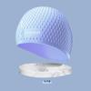 Gorro de natación unisex de silicona con forma de gota de agua y partículas, impermeable, de color sólido, con burbujas