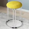 Banqueta Redonda de Metal Alta 46cm, Banqueta de Jantar Empilhável, Estofamento Macio em Couro Oleado, Espessada e Reforçada, Banqueta Redonda Doméstica, Banqueta Redonda de Escritório