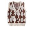 Chaleco Chaleco para Mujer, Acolchado Retro de Dibujos Animados Reductor de Edad Tejido Exterior, Popular de Primavera Otoño e Invierno Chaleco Suéter Top Chaleco