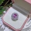 Yuntong Joias Transmissão Ao Vivo Venda Quente Prata S925 Banhada a Ouro Safira Rosa 8*10mm Grupo de Anéis Anel Cheio de Diamante