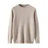 Suéter de Cashmere Puro de Alta Qualidade e Luxo Baicaierong Outono/Inverno 2026 para Homens, Suéter de Tricô Pulôver com Gola Redonda