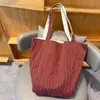 Bolsa Tote de Nylon Leve Amassada Grande Capacidade Bolsa para o Dia a Dia Listrada Dupla Face Estilo Coreano Bolsa de Ombro Personalizável