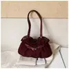 Bolsos Retro de Alto Valor para Mujer 2026 Nuevo Bolso Tote de Hombro Único de Gran Capacidad para el Trabajo Sensación Relajada Color Sólido Plisado