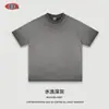 Ropa para Hombre 2025 Verano Pesado Americano Dobladillo Invertido Color Frito Estilo Neutro Camiseta de Algodón Puro Talla Grande Manga Corta Personalización para Hombre
