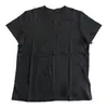 Camiseta Blanca de Manga Corta de Verano para Mujer, Estilo Minimalista con Parches de Diseñador, Cuello Redondo, Top Casual Holgado y Versátil para Verano