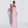 Vestido de Tubo Color Sólido con Lentejuelas Personalizado para Mujer 2027 Primavera Nuevo Estilo Sin Mangas Moderno con Tirantes Cintura Ajustable Vestido Largo con Abertura