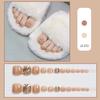 JZ-072 usando uñas uñas uñas tabletas al por mayor removibles nude champán completo diamante parche para uña del pie impermeable corto