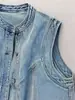 Chaleco de mezclilla de moda para mujer, moderno y elegante, nueva colección de otoño 2026, chaqueta versátil sin mangas, top A14393