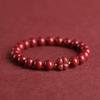 Pulsera de Cinabrio, Pulsera de Cinabrio Bajo Contenido Arena Dorada Morada, Bolsa de Dinero, Flor de Rosa, Flor Pequeña, Pulsera Pixiu, Pulsera Ruyi