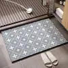 Venda Quente Tapete de Chão Retrô Americano Floral Cerâmica Lama Diatomácea Absorção de Água Secagem Rápida Entrada Porta Corredor Resistente à Sujeira Resistente ao Desgaste Fácil de Limpar Tapete de Porta