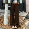 Jeans Retrô Estilo Americano Feminino Primavera e Outono Tendência Nova Marrom Maillard marrom Calças Largas de Perna Reta Soltas