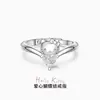Anillo Hello Kitty para Mujer, Diseño Lindo, Moño de Corazón, Anillo Abierto, Regalo para Novia