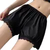 Shorts de segurança finos de renda para o verão para mulheres, leggings anti-exposição que podem ser usados externamente, feitos de seda gelada, sem enrolar, shorts soltos para casa