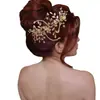 Tocado de Hoja con Pedrería Hecho a Mano Europeo y Americano, Vestido de Novia, Peinado, Diadema, Accesorios para el Cabello Laterales Dz312
