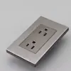 Metal gris sin óxido acero inoxidable 304 calibre americano 118 tipo uno abierto 2 abierto 3 vías enchufe de interruptor de luz de pared