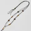 Cuerda Ajustable Tejida a Mano Colgante de Jade Ágata Ámbar DIY Combinación Libre Cuerda de Jade Hetian Cuerda de Cuero Encerado